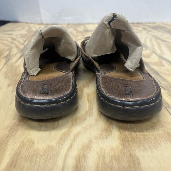 Born Brown Leather Slip On Thong Flip Flop Sandals W9373 Womens US Size 8 M/W - Picture 5 of 12